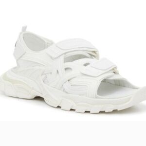 Balenciaga White Sporty Open-Toe Velcro Sandal